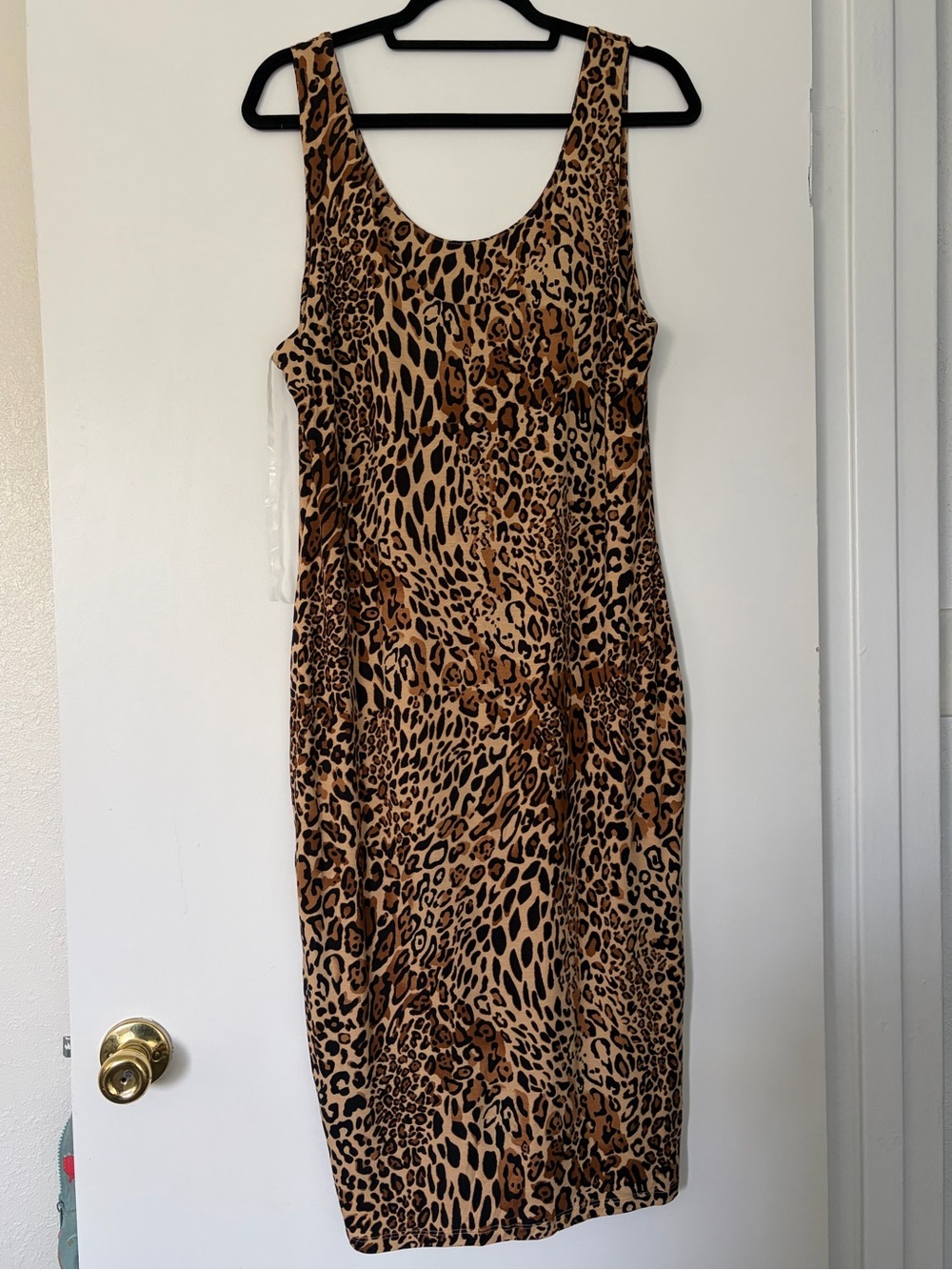 Bar III Leopard-Print Midi Dress in Tan & Black - Picture 2 of 4